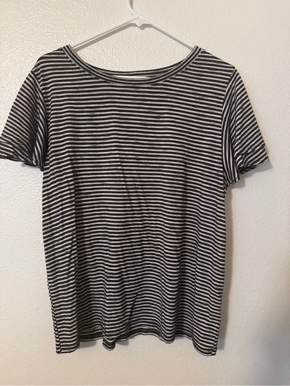nine britton Black & White Striped Short Sleeve Tee